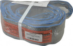 Lift-All - 7' Long x 3" Wide, 8,600 Lb Vertical Capacity, 2 Ply, Polyester Web Sling - 6,900 Lb Choker Capacity - Caliber Tooling