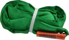 Lift-All - 5' Long x 1-3/8" Wide, Polyester Web Sling - 4,200 Lb Choker Capacity, 7/8" Diam Chain, Green - Caliber Tooling