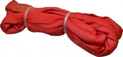 Lift-All - 6' Long x 2" Wide, Polyester Web Sling - 10,600 Lb Choker Capacity, 1-3/8" Diam Chain, Red - Caliber Tooling