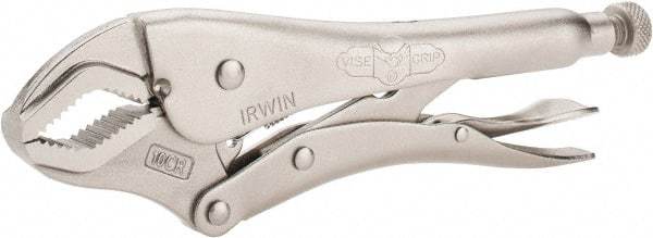 Irwin - 10" OAL Curved Jaw Locking Pliers - 3/4" Jaw Width, 2-1/4" Jaw Depth, 1-7/8" Jaw Opening, Standard Handle - Caliber Tooling