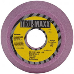 Tru-Maxx - 5" Diam, 1-1/4" Hole Size, 1-3/4" Overall Thickness, 60 Grit, Type 11 Tool & Cutter Grinding Wheel - Medium Grade, Aluminum Oxide, K Hardness, 4,585 RPM - Caliber Tooling