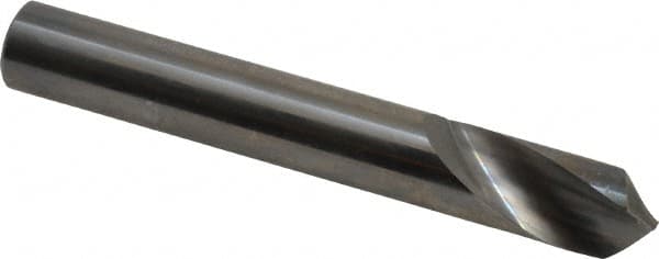 120° 10mm Diam 70mm OAL Solid Carbide Spotting Drill Bright/Uncoated, 25mm Flute Length, 10mm Shank Diam, RH Cut