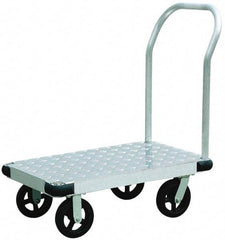 Value Collection - 2,000 Lb Capacity Aluminum Platform Truck - Aluminum Deck, 24" OAW - Caliber Tooling