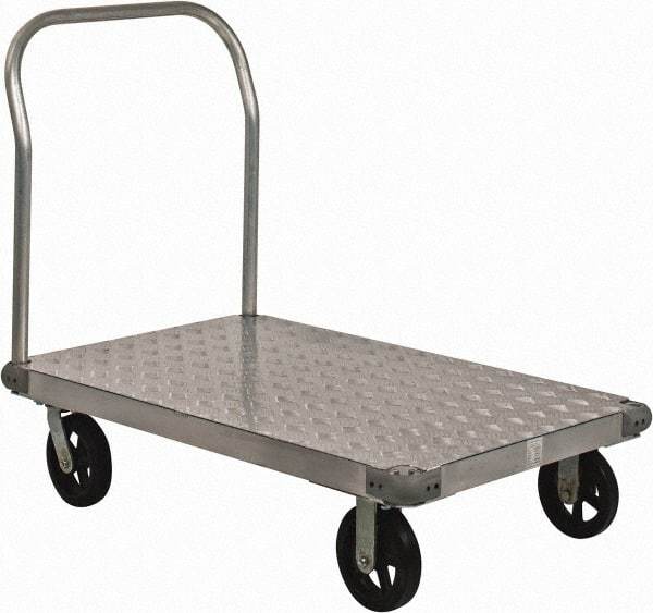 Value Collection - 2,000 Lb Capacity Aluminum Platform Truck - Aluminum Deck, 30" OAW - Caliber Tooling