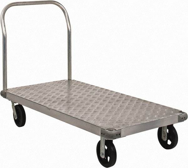 Value Collection - 2,000 Lb Capacity Aluminum Platform Truck - Aluminum Deck, 30" OAW - Caliber Tooling