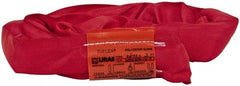 Lift-All - 7' Long x 2" Wide, Polyester Web Sling - 10,600 Lb Choker Capacity, 1-3/8" Diam Chain, Red - Caliber Tooling