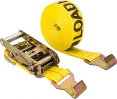 Lift-All - 27' Long x 2" Wide, 1,600 Lb Basket Capacity, 1,600 Lb Vertical Capacity, Polyester Web Sling - Yellow - Caliber Tooling