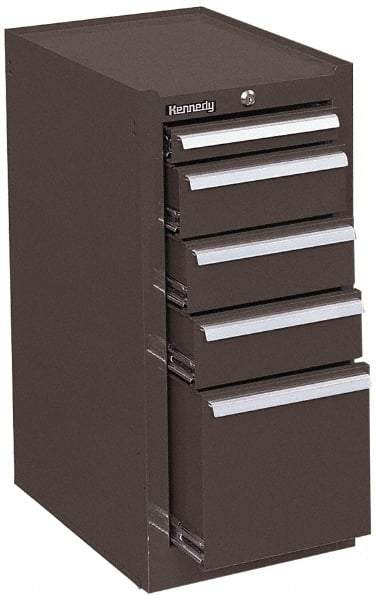 Kennedy - 5 Drawer Red Side Cabinet - 13-5/8" Wide x 29" High x 18" Deep, Use with 27" Wide Roller Cabinet - Caliber Tooling