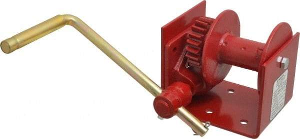 THERN - 750/340 Lbs. Load Limit Worm Gear Hand Winch - 750 Lbs. Line Pull Capacity, 21 Lbs. Force to Lift 1,000 Pounds, 3/16 inch Cable Diameter - Caliber Tooling