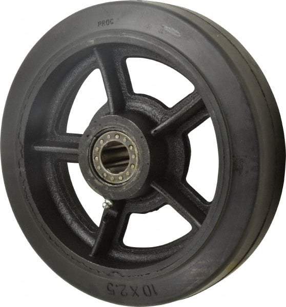 Value Collection - 10 Inch Diameter x 2-1/2 Inch Wide, Rubber Caster Wheel - 800 Lb. Capacity, 2-3/4 Inch Hub Length, 1 Inch Axle Diameter, Roller Bearing - Caliber Tooling