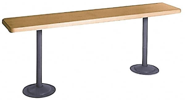 Made in USA - 8' Long x 9-1/2" Wide x 1-1/4" Thick, Maple Wood Bench Seat - Order Pedestals Separately - Caliber Tooling