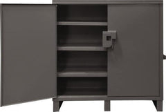 Durham - 3 Shelf Locking Storage Cabinet - Steel, 60" Wide x 24" Deep x 60" High, Gray - Caliber Tooling