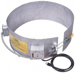 Made in USA - 9-1/4" Wide, 5 Gallon Wrap-Around Drum Heater - 120 Volt, to 800 Watts, 0.9 Amps, 0°F to 165°F Thermostat Rating - Caliber Tooling