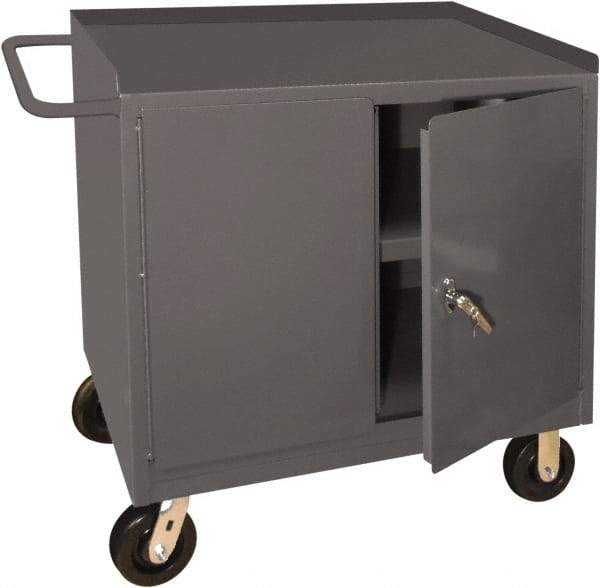 Durham - 1,000 Lb Capacity, 2 Door Mobile Cabinet - 36" Wide x 24" Deep x 37-1/2" High, Steel, Gray - Caliber Tooling