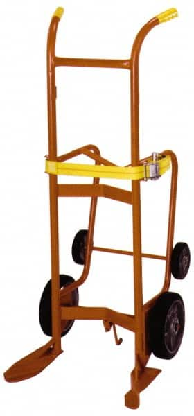 Wesco Industrial Products - 1,000 Lb Load Capacity, 55 Gal Drum Hand Truck - 23-3/4" Wide x 57-1/2" High, 4 Wheels - Caliber Tooling