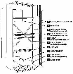 Edsal - 48" Wide, 85" High, Open Shelving Panel Kit - 12" Deep, Use with Edsal Industrial Shelving - Caliber Tooling