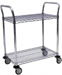 Value Collection - 800 Lb Capacity, 18" Wide x 36" Long x 39" High Wire Cart - 2 Shelf, Steel, Swivel Casters - Caliber Tooling