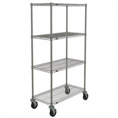 Metro - 600 Lb Capacity 4 Shelf Mobile Wire Shelving Unit - Add-On Unit - Caliber Tooling