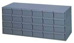 Durham - 24 Drawer, Small Parts Steel Storage Cabinet - 11-5/8" Deep x 33-3/4" Wide x 14-3/8" High - Caliber Tooling