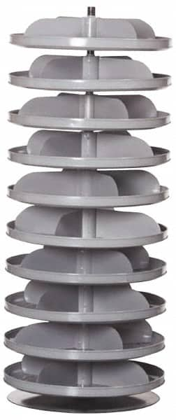 Durham - 46-3/4" High, Steel Rotating Bin Rack - 7 Shelves - Caliber Tooling