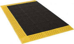 Notrax - 6' Long, Dry/Wet Environment, Anti-Fatigue Matting - Black with Yellow Borders, Vinyl with Vinyl Base, Beveled on 3 Sides - Caliber Tooling