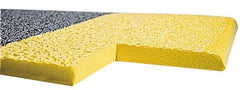 Wearwell - 20' Long x 4' Wide, Dry Environment, Anti-Fatigue Matting - Black with Yellow Borders, Urethane with Vinyl Sponge Base, Rounded on 4 Sides - Caliber Tooling