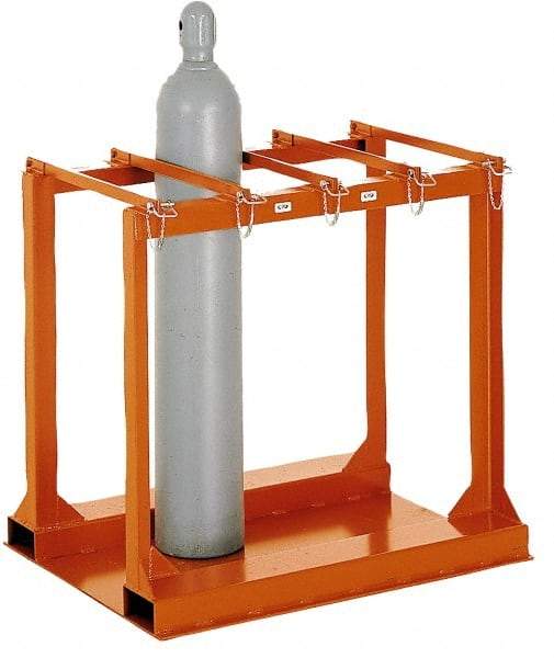 Made in USA - 6 Cylinder, Orange Cylinder Pallet Rack - 34" Wide x 41" High x 33" Deep - Caliber Tooling