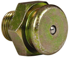 Value Collection - Straight Head Angle, 1/8 NPT Steel Button-Head Grease Fitting - 15.88mm Hex - Caliber Tooling