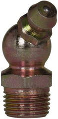 Value Collection - 45° Head Angle, 1/8 NPT Steel Standard Grease Fitting - 11.11mm Hex - Caliber Tooling