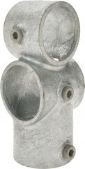 Kee - 2" Pipe, Socket Tee & Crossover, Malleable Iron Tee & Crossover Pipe Rail Fitting - Galvanized Finish - Caliber Tooling