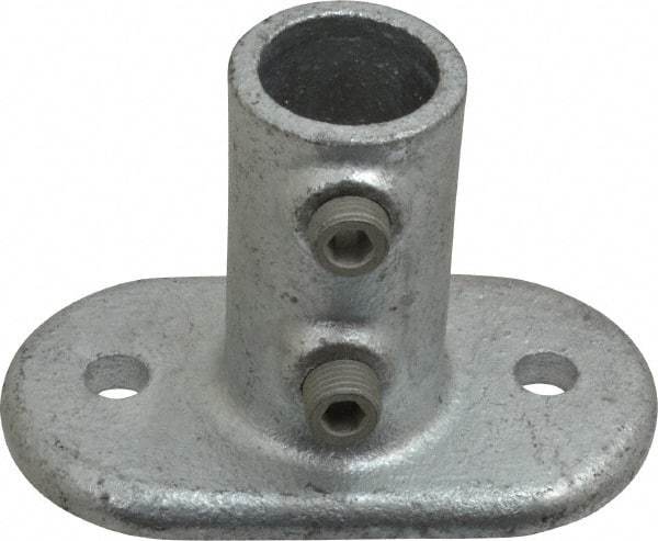 Kee - 3/4" Pipe, Railing Flange, Malleable Iron Flange Pipe Rail Fitting - Galvanized Finish - Caliber Tooling