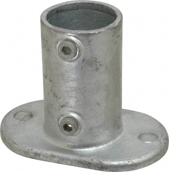 Kee - 2" Pipe, Railing Flange, Malleable Iron Flange Pipe Rail Fitting - Galvanized Finish - Caliber Tooling