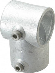 Kee - 2" Pipe, Single Socket Tee, Malleable Iron Tee Pipe Rail Fitting - Galvanized Finish - Caliber Tooling