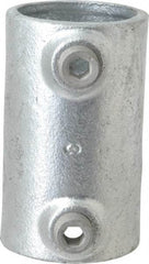 Kee - 1-1/2" Pipe, Malleable Iron Straight Coupling Pipe Rail Fitting - Galvanized Finish - Caliber Tooling