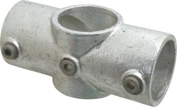 Kee - 2" Pipe, Two Socket Cross, Malleable Iron Cross Pipe Rail Fitting - Galvanized Finish - Caliber Tooling