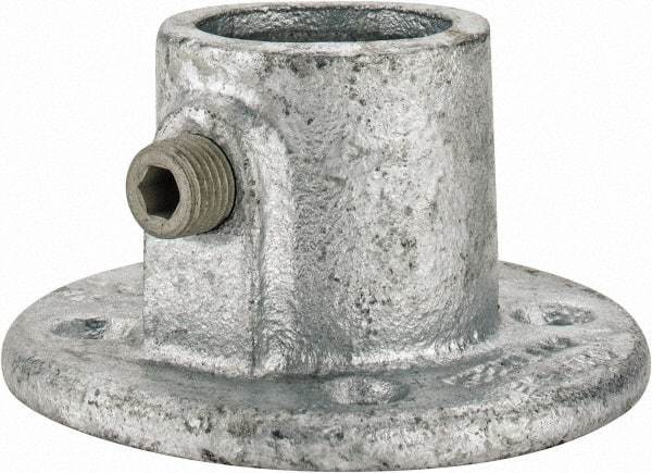 Kee - 1" Pipe, Medium Flange, Malleable Iron Flange Pipe Rail Fitting - Galvanized Finish - Caliber Tooling