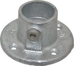 Kee - 1-1/4" Pipe, Medium Flange, Malleable Iron Flange Pipe Rail Fitting - Galvanized Finish - Caliber Tooling