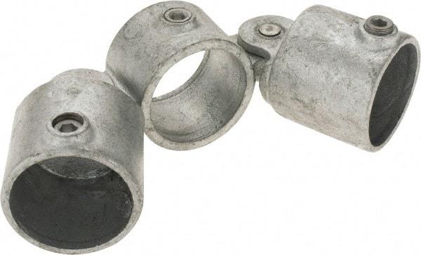 Kee - 2" Pipe, Malleable Iron Swivel Socket Pipe Rail Fitting - Galvanized Finish - Caliber Tooling