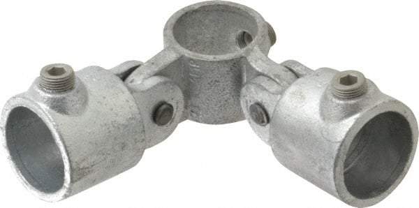 Kee - 1-1/4" Pipe, Malleable Iron Swivel Socket Pipe Rail Fitting - Galvanized Finish - Caliber Tooling