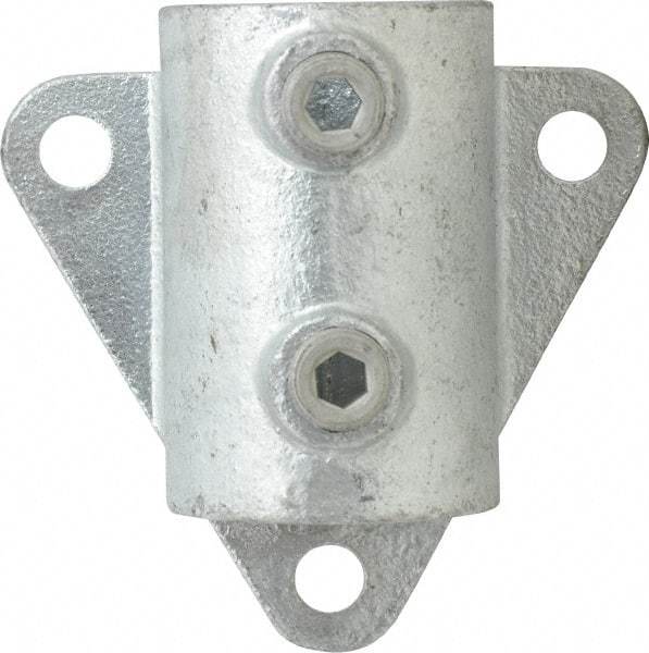 Kee - 1-1/4" Pipe, Wall Mount Flange, Malleable Iron Flange Pipe Rail Fitting - Galvanized Finish - Caliber Tooling