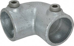 Kee - 1-1/4" Pipe, 90° Elbow, Malleable Iron Elbow Pipe Rail Fitting - Galvanized Finish - Caliber Tooling