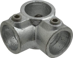 Kee - 1" Pipe, Side Outlet Tee, Malleable Iron Tee Pipe Rail Fitting - Galvanized Finish - Caliber Tooling