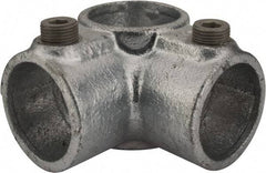 Kee - 1-1/4" Pipe, Side Outlet Tee, Malleable Iron Tee Pipe Rail Fitting - Galvanized Finish - Caliber Tooling