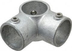 Kee - 2" Pipe, 90° Two Socket Tee, Malleable Iron Tee Pipe Rail Fitting - Galvanized Finish - Caliber Tooling