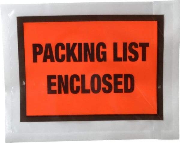 Nifty Products - 1,000 Piece, 5-1/2" Long x 4-1/2" Wide, Envelope - Packing List Enclosed, Orange Full Faced - Caliber Tooling