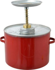 Eagle - 4 Quart Capacity, 10-3/4 Inch High x 8 Inch Diameter, Galvanized Steel Plunger Can - 5-1/4 Inch Dasher Diameter, Red, Approval Listing/Regulation FM - Caliber Tooling