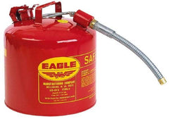 Eagle - 5 Gal Galvanized Steel Type II Safety Can - 13-1/2" High x 12-1/2" Diam, Red with Yellow - Caliber Tooling