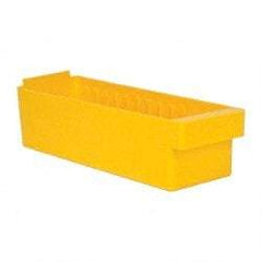 Quantum Storage - 17-5/8" Deep, Yellow High-Impact Polystyrene Drawer Bin - 4-5/8" High x 5-9/16" Wide x 17-5/8" Long - Caliber Tooling