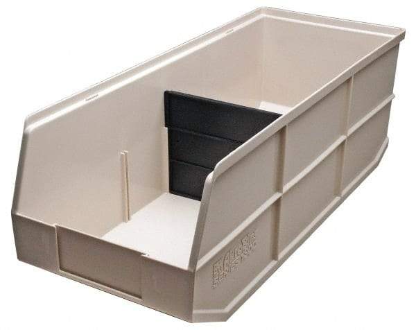 Akro-Mils - 75 Lb. Load Capacity, 20-1/2" Deep, Ivory Polymer Hopper Stacking Bin - 7" High x 11" Wide x 20-1/2" Long - Caliber Tooling