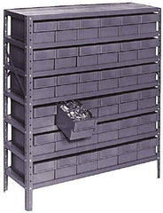 Value Collection - 72 Bin Bin Shelving Unit with Drawers - 36 Inch Overall Width x 12 Inch Overall Depth x 75 Inch Overall Height, Gray Plastic Bins - Caliber Tooling